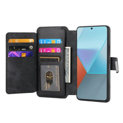 CASENEO MW-02 For Xiaomi Redmi Note 13 5G Case Multiple Card Slots Magnetic Detachable Leather Cover