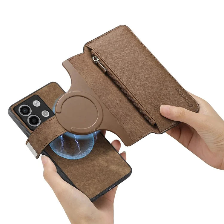 CASENEO MW-02 For Xiaomi Redmi Note 13 5G Case Multiple Card Slots Magnetic Detachable Leather Cover
