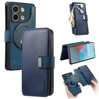 CASENEO MW-02 For Xiaomi Redmi Note 13 5G Case Multiple Card Slots Magnetic Detachable Leather Cover
