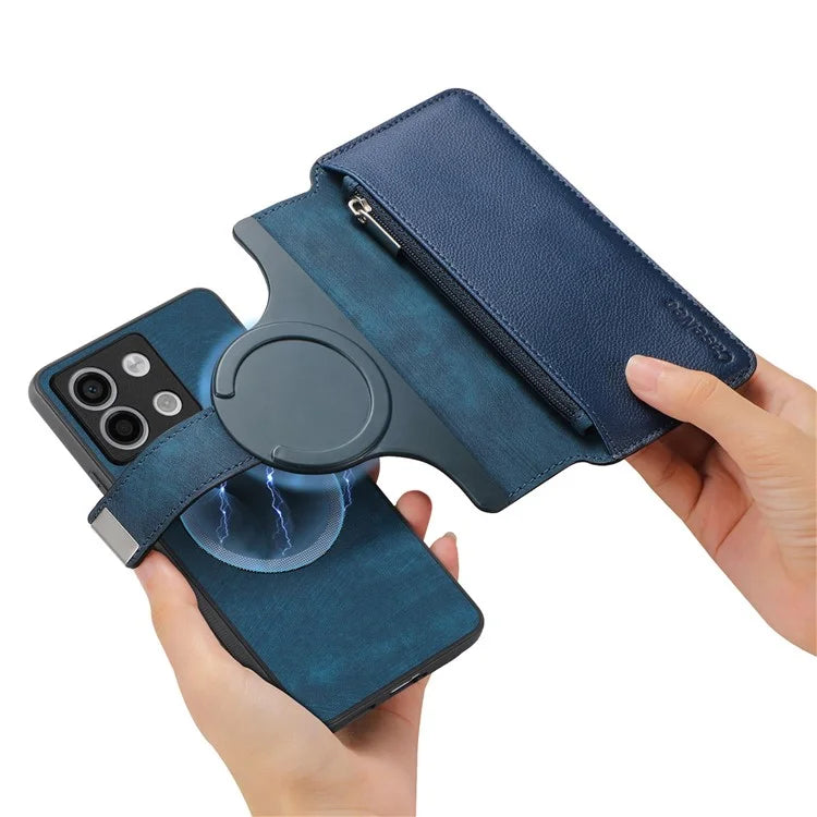 CASENEO MW-02 For Xiaomi Redmi Note 13 5G Case Multiple Card Slots Magnetic Detachable Leather Cover