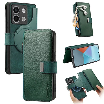 CASENEO MW-02 For Xiaomi Redmi Note 13 5G Case Multiple Card Slots Magnetic Detachable Leather Cover