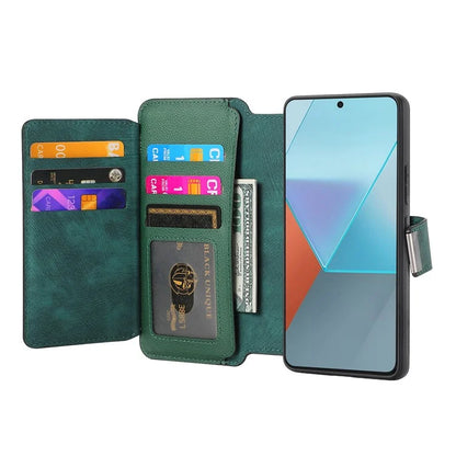 CASENEO MW-02 For Xiaomi Redmi Note 13 5G Case Multiple Card Slots Magnetic Detachable Leather Cover