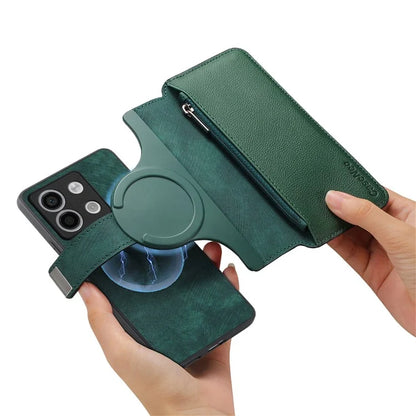 CASENEO MW-02 For Xiaomi Redmi Note 13 5G Case Multiple Card Slots Magnetic Detachable Leather Cover