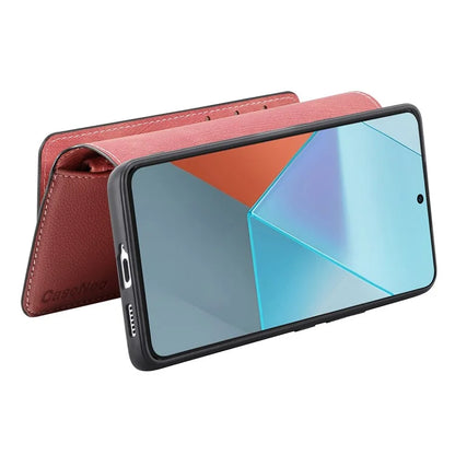 CASENEO MW-02 For Xiaomi Redmi Note 13 5G Case Multiple Card Slots Magnetic Detachable Leather Cover