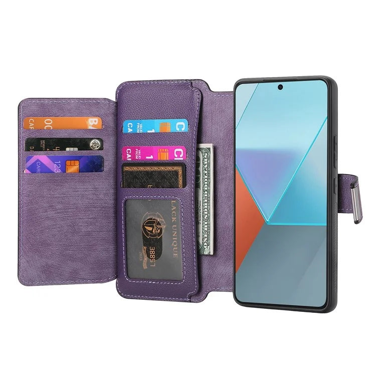 CASENEO MW-02 For Xiaomi Redmi Note 13 5G Case Multiple Card Slots Magnetic Detachable Leather Cover
