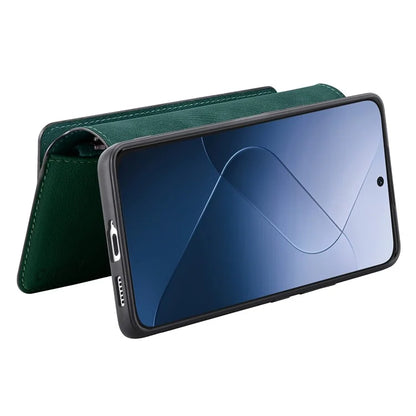CASENEO MW-02 For Xiaomi 14 Leather Case Magnetic Detachable Phone Cover with Zipper Wallet