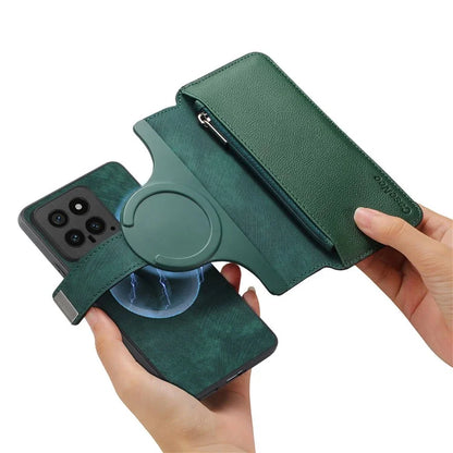 CASENEO MW-02 For Xiaomi 14 Leather Case Magnetic Detachable Phone Cover with Zipper Wallet
