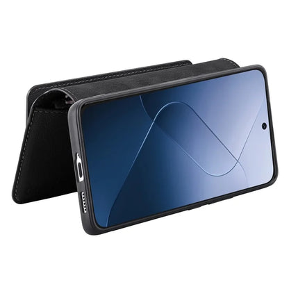 CASENEO MW-02 For Xiaomi 14 Leather Case Magnetic Detachable Phone Cover with Zipper Wallet