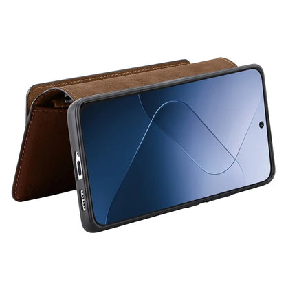 CASENEO MW-02 For Xiaomi 14 Leather Case Magnetic Detachable Phone Cover with Zipper Wallet