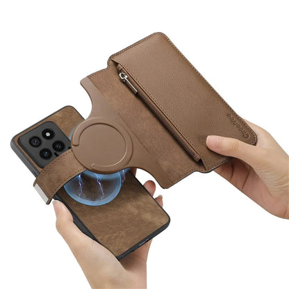CASENEO MW-02 For Xiaomi 14 Leather Case Magnetic Detachable Phone Cover with Zipper Wallet