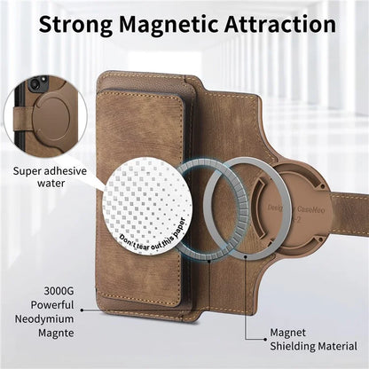 CASENEO MW-02 For Samsung Galaxy S24 Ultra Case Zipper Pocket PU Leather Stand Phone Cover