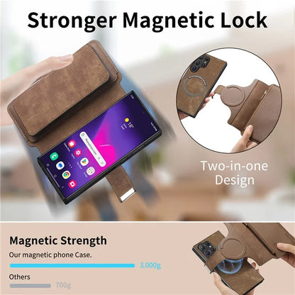 CASENEO MW-02 For Samsung Galaxy S24 Ultra Case Zipper Pocket PU Leather Stand Phone Cover