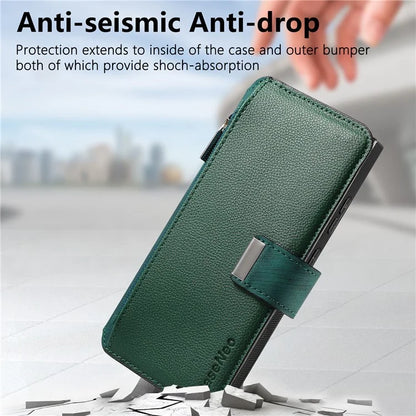 CASENEO MW-02 For Samsung Galaxy S24 Ultra Case Zipper Pocket PU Leather Stand Phone Cover
