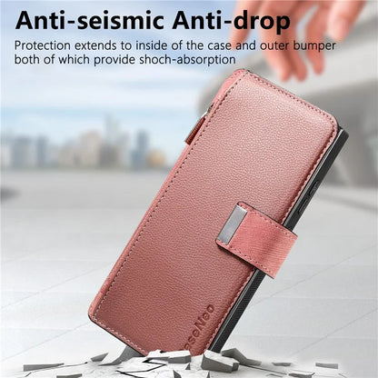 CASENEO MW-02 For Samsung Galaxy S24 Ultra Case Zipper Pocket PU Leather Stand Phone Cover