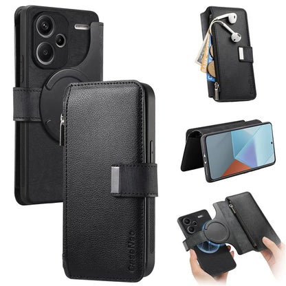 CASENEO MW-02 For Xiaomi Redmi Note 13 Pro+ 5G Case Magnetic Detachable Zipper Leather Cover