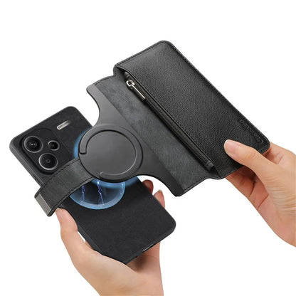 CASENEO MW-02 For Xiaomi Redmi Note 13 Pro+ 5G Case Magnetic Detachable Zipper Leather Cover