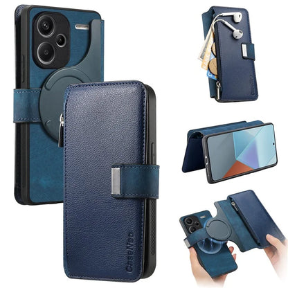 CASENEO MW-02 For Xiaomi Redmi Note 13 Pro+ 5G Case Magnetic Detachable Zipper Leather Cover