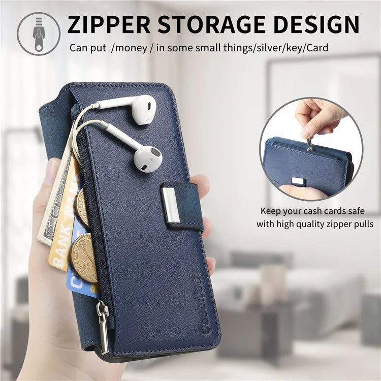 CASENEO MW-02 For Xiaomi Redmi Note 13 Pro+ 5G Case Magnetic Detachable Zipper Leather Cover