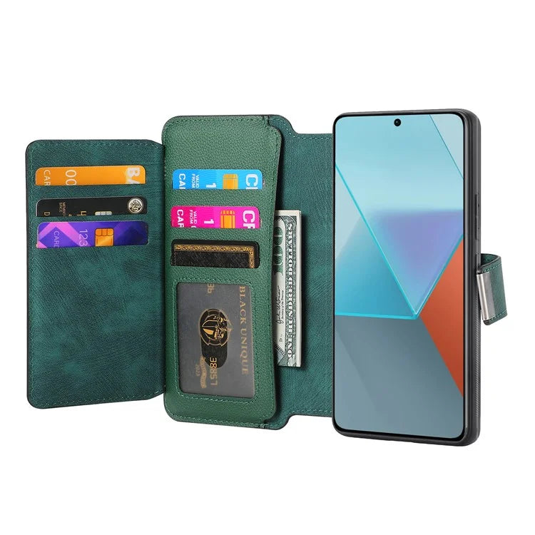 CASENEO MW-02 For Xiaomi Redmi Note 13 Pro+ 5G Case Magnetic Detachable Zipper Leather Cover