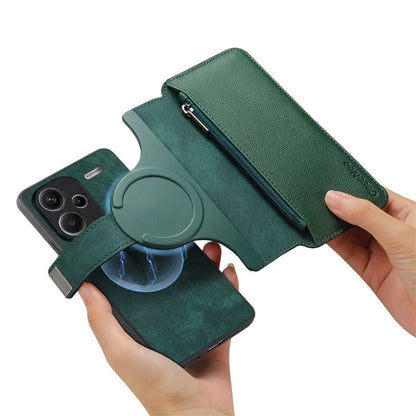 CASENEO MW-02 For Xiaomi Redmi Note 13 Pro+ 5G Case Magnetic Detachable Zipper Leather Cover