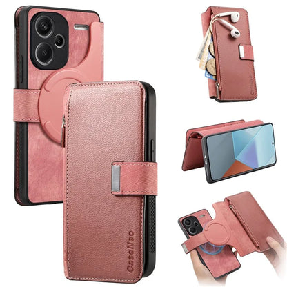 CASENEO MW-02 For Xiaomi Redmi Note 13 Pro+ 5G Case Magnetic Detachable Zipper Leather Cover