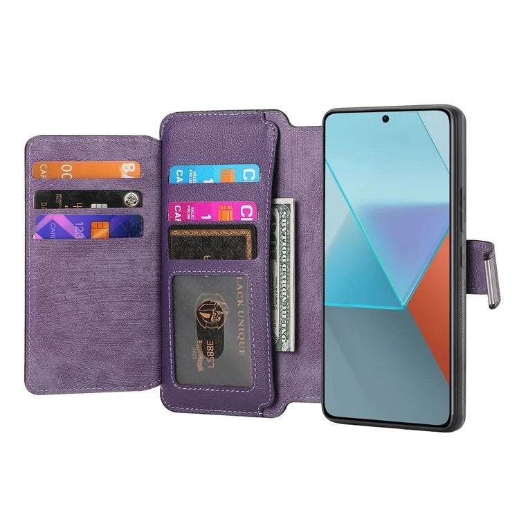 CASENEO MW-02 For Xiaomi Redmi Note 13 Pro+ 5G Case Magnetic Detachable Zipper Leather Cover