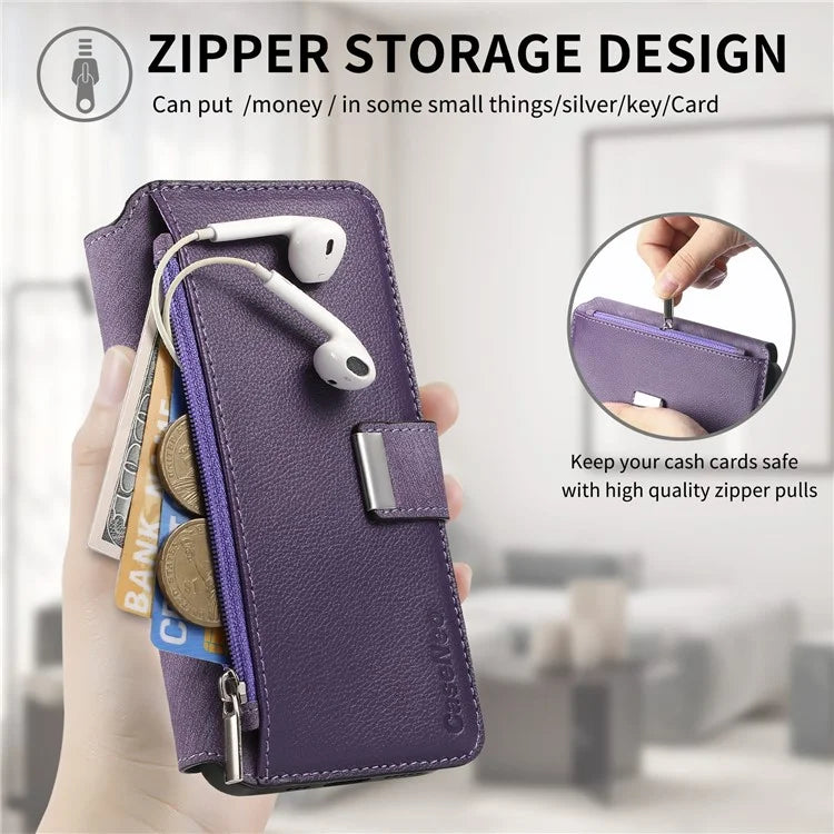 CASENEO MW-02 For Xiaomi Redmi Note 13 Pro+ 5G Case Magnetic Detachable Zipper Leather Cover