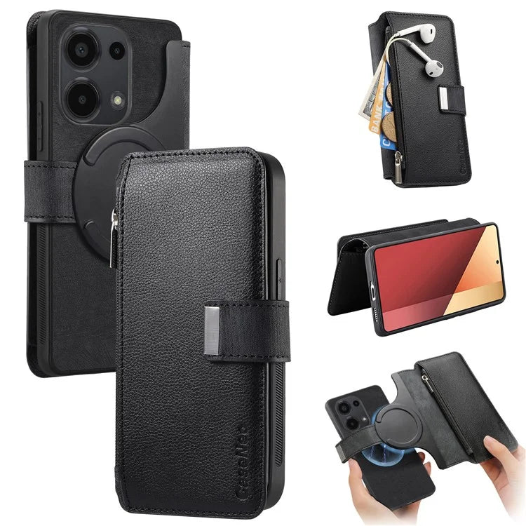 CASENEO MW-02 For Xiaomi Poco M6 Pro 4G / Redmi Note 13 Pro 4G Leather Case Detachable Phone Cover