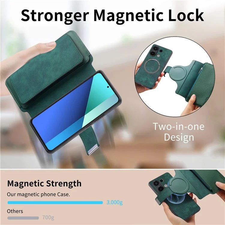CASENEO MW-02 For Xiaomi Redmi Note 13 4G Case Magnetic Detachable Phone Leather Cover