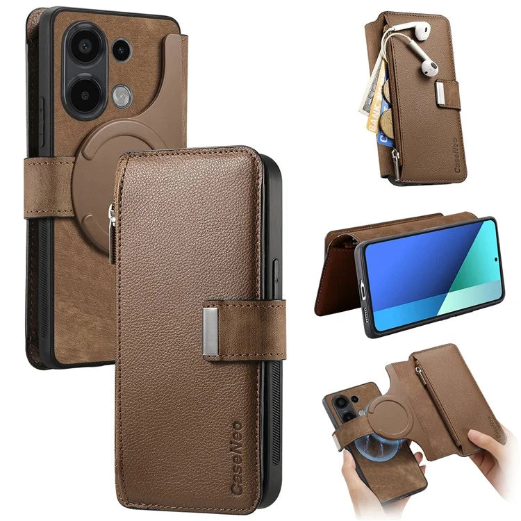 CASENEO MW-02 For Xiaomi Redmi Note 13 4G Case Magnetic Detachable Phone Leather Cover