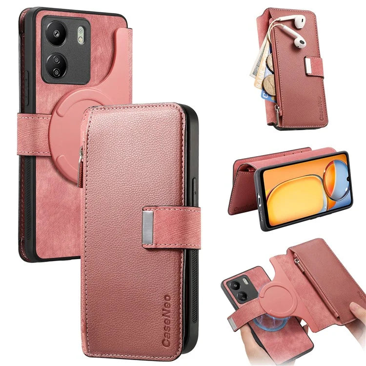 CASENEO MW-02 For Xiaomi Redmi 13C 4G / Poco C65 4G Leather Case Detachable Magnetic Phone Cover