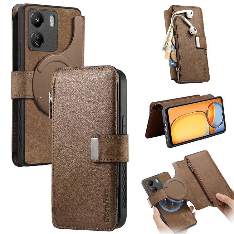 CASENEO MW-02 For Xiaomi Redmi 13C 4G / Poco C65 4G Leather Case Detachable Magnetic Phone Cover