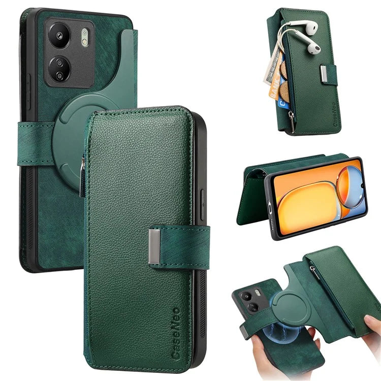 CASENEO MW-02 For Xiaomi Redmi 13C 4G / Poco C65 4G Leather Case Detachable Magnetic Phone Cover