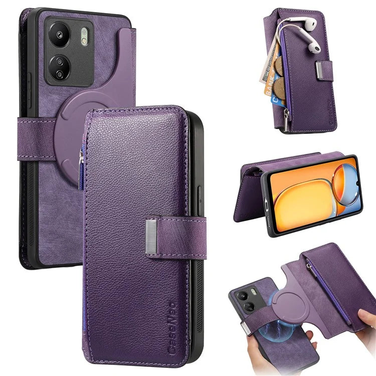 CASENEO MW-02 For Xiaomi Redmi 13C 4G / Poco C65 4G Leather Case Detachable Magnetic Phone Cover
