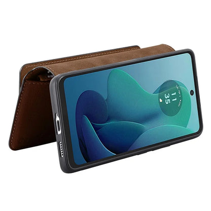 CASENEO MW-02 For Motorola Moto G 5G (2024) Case Zipper Wallet Leather Detachable Phone Cover