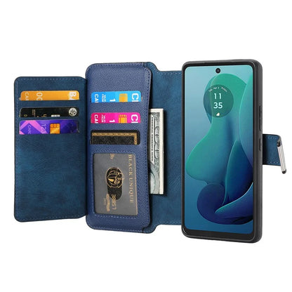 CASENEO MW-02 For Motorola Moto G 5G (2024) Case Zipper Wallet Leather Detachable Phone Cover