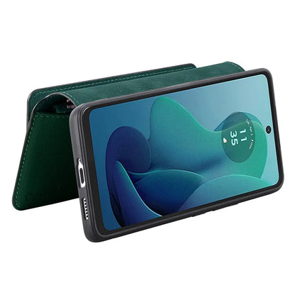 CASENEO MW-02 For Motorola Moto G 5G (2024) Case Zipper Wallet Leather Detachable Phone Cover