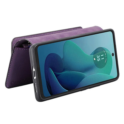 CASENEO MW-02 For Motorola Moto G 5G (2024) Case Zipper Wallet Leather Detachable Phone Cover