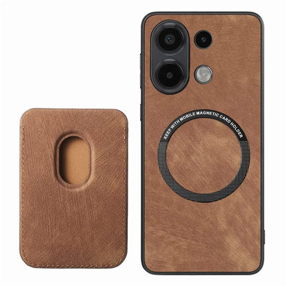 D12 For Xiaomi Redmi Note 13 4G Case Leather+TPU Retro Phone Cover with Detachable Card Slot