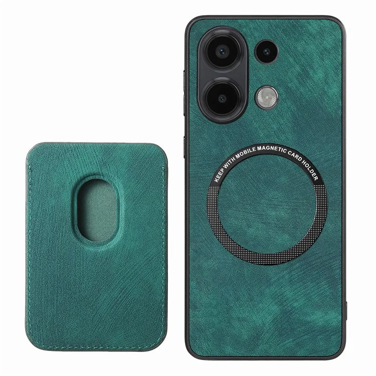D12 For Xiaomi Redmi Note 13 4G Case Leather+TPU Retro Phone Cover with Detachable Card Slot