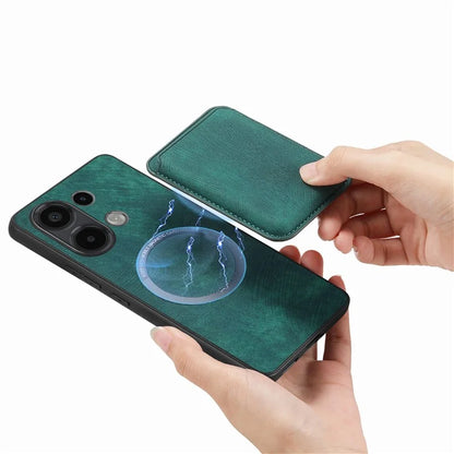 D12 For Xiaomi Redmi Note 13 4G Case Leather+TPU Retro Phone Cover with Detachable Card Slot