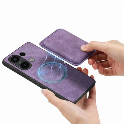 D12 For Xiaomi Redmi Note 13 4G Case Leather+TPU Retro Phone Cover with Detachable Card Slot