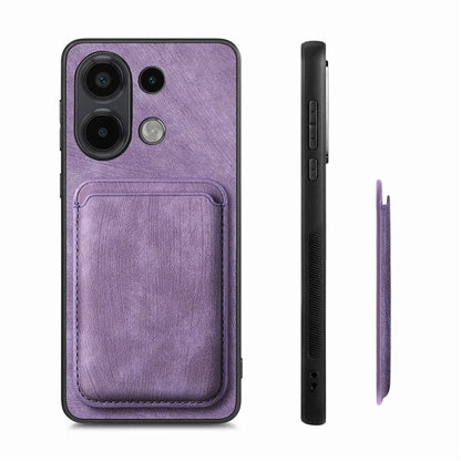 D12 For Xiaomi Redmi Note 13 4G Case Leather+TPU Retro Phone Cover with Detachable Card Slot