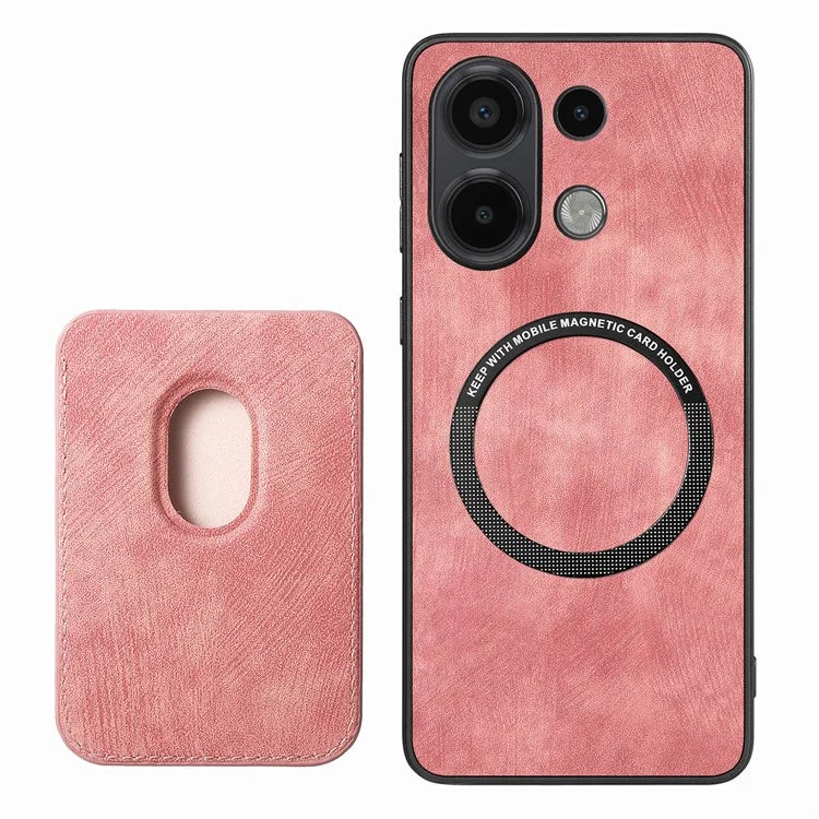 D12 For Xiaomi Redmi Note 13 4G Case Leather+TPU Retro Phone Cover with Detachable Card Slot