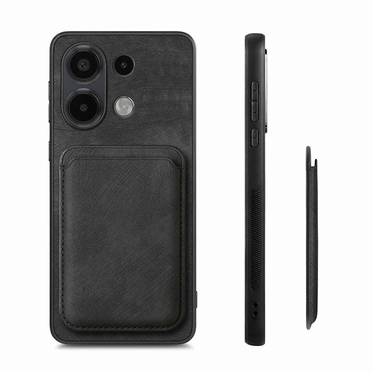 D12 For Xiaomi Redmi Note 13 4G Case Leather+TPU Retro Phone Cover with Detachable Card Slot