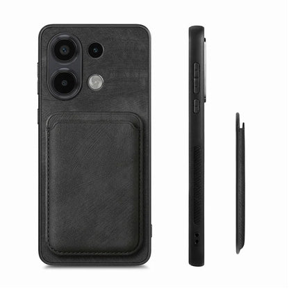 D12 For Xiaomi Redmi Note 13 4G Case Leather+TPU Retro Phone Cover with Detachable Card Slot