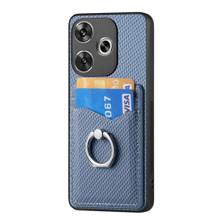 For Xiaomi Poco F6 5G / Redmi Turbo 3 5G Case Card Slots Ring Holder Kickstand Phone Cover