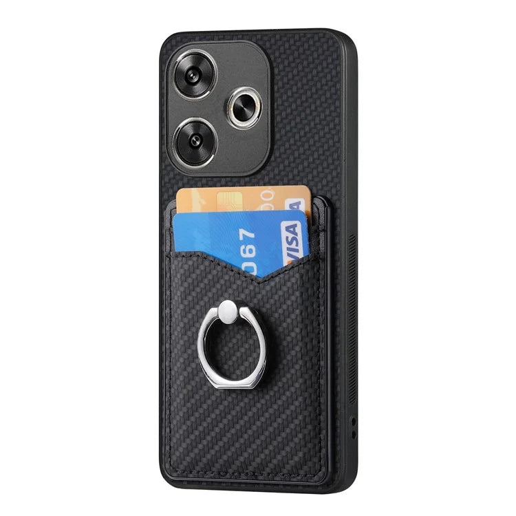 For Xiaomi Poco F6 5G / Redmi Turbo 3 5G Case Card Slots Ring Holder Kickstand Phone Cover