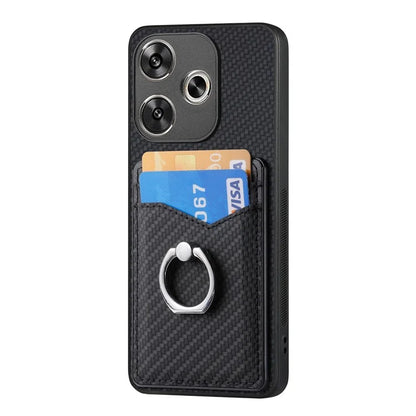 For Xiaomi Poco F6 5G / Redmi Turbo 3 5G Case Card Slots Ring Holder Kickstand Phone Cover