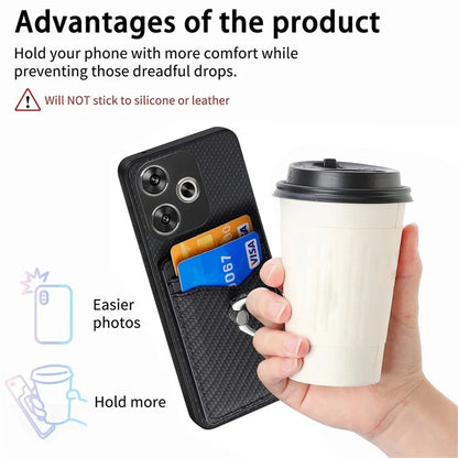 For Xiaomi Poco F6 5G / Redmi Turbo 3 5G Case Card Slots Ring Holder Kickstand Phone Cover